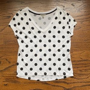 Zara Trafaluc polka dot boxy vneck tshirt